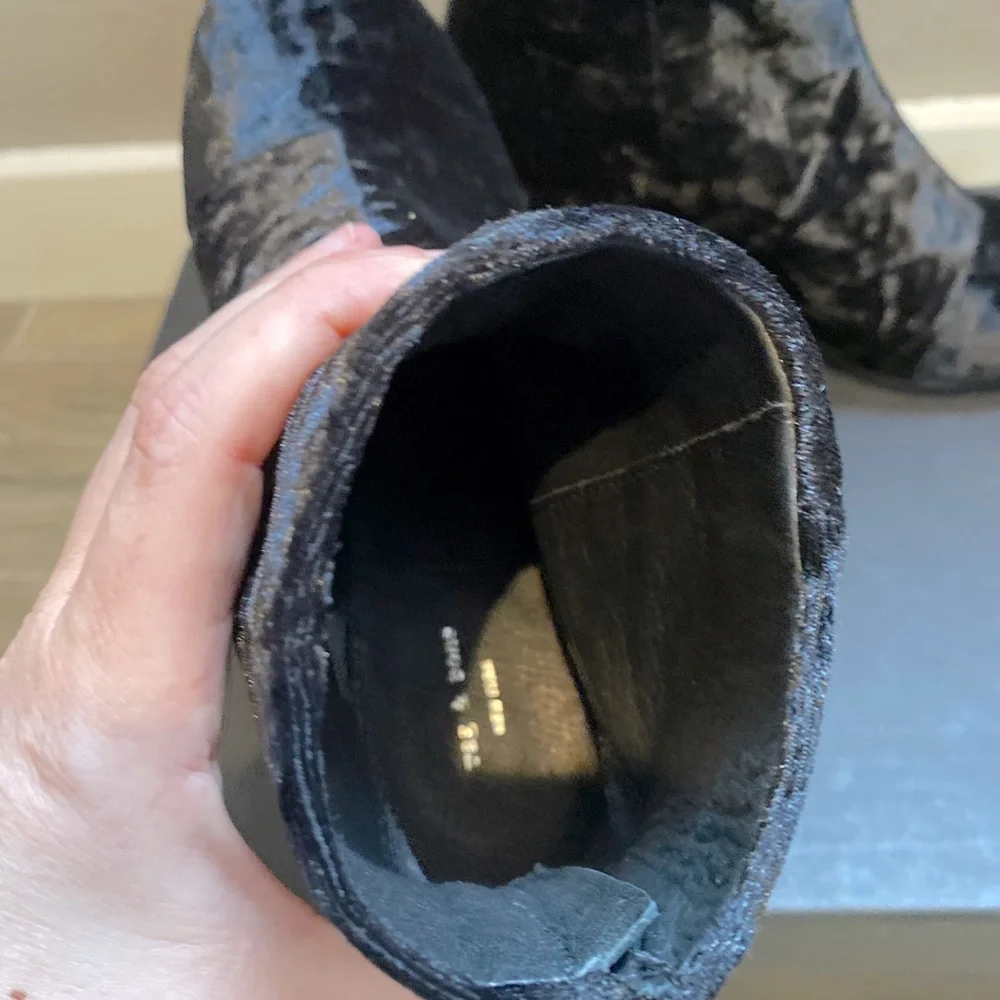 NIB - Rag & Bone Drea Black Velvet Boot - size 6.5 - Picture 10 of 14